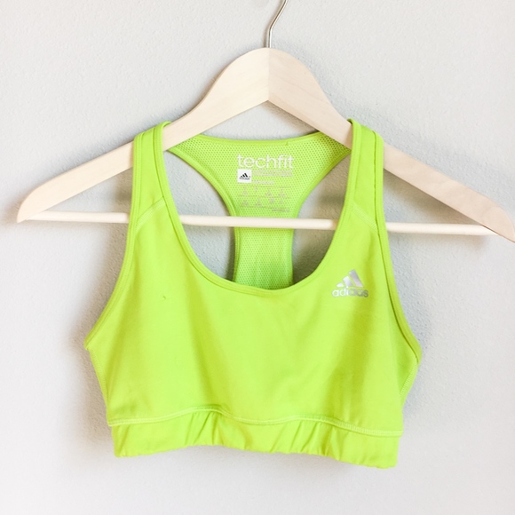 adidas green sports bra